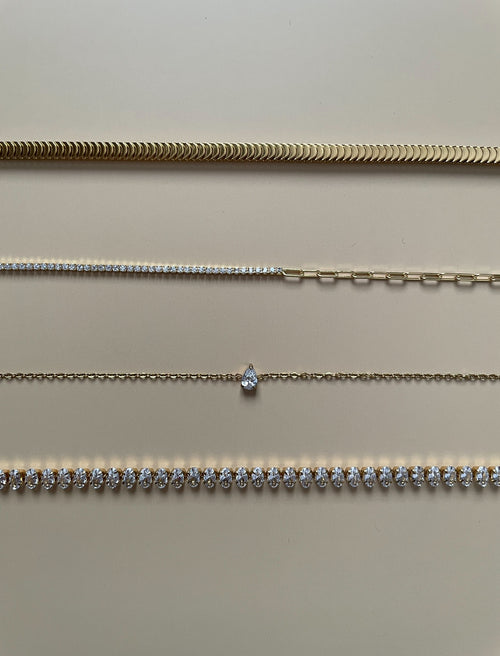 Tennis Link Bracelet - Gold