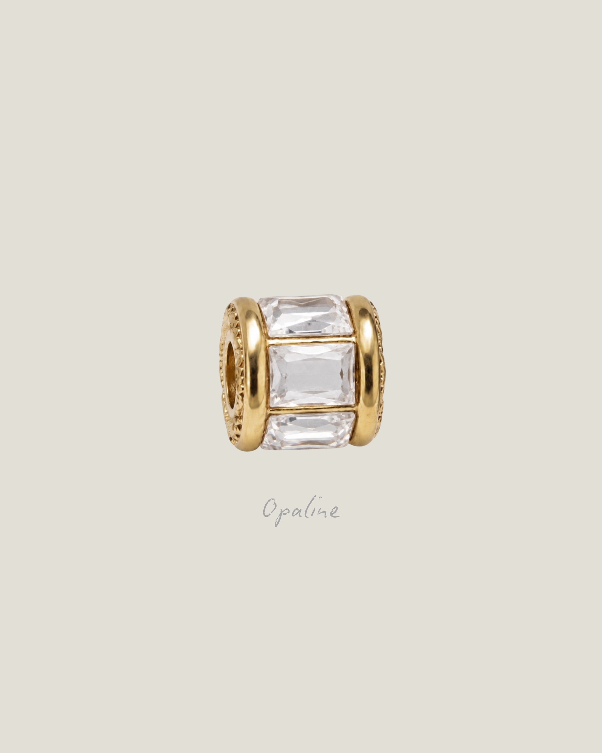 Facet Barrel Charm - Opaline