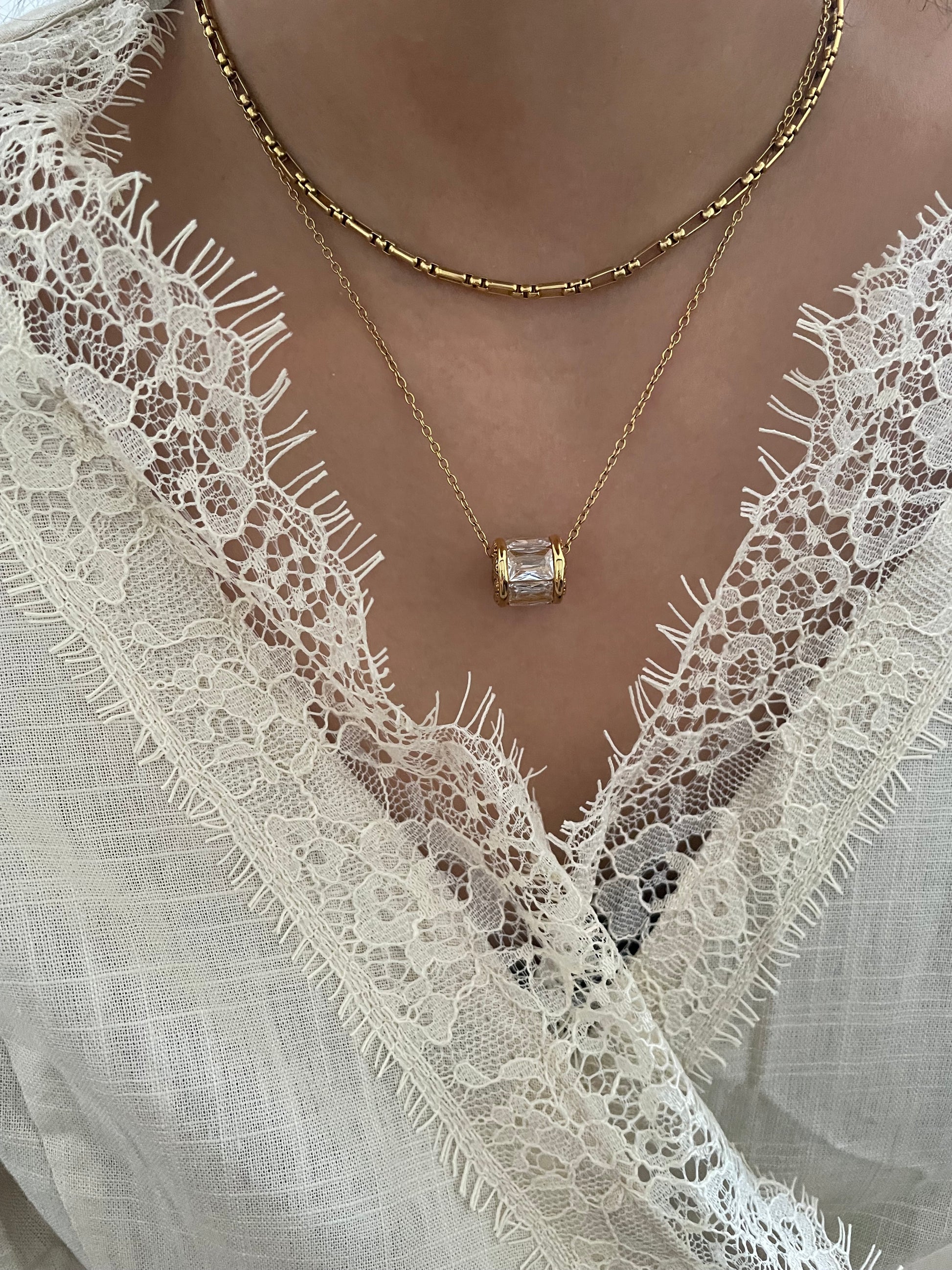Facet Barrel Charm - Opaline