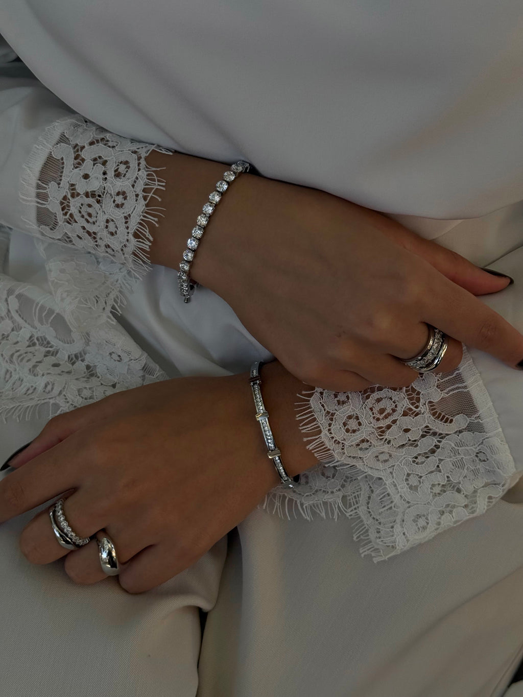 Celestia Bangle - Silver