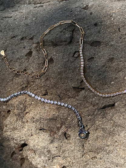 Tennis Link Bracelet - Silver