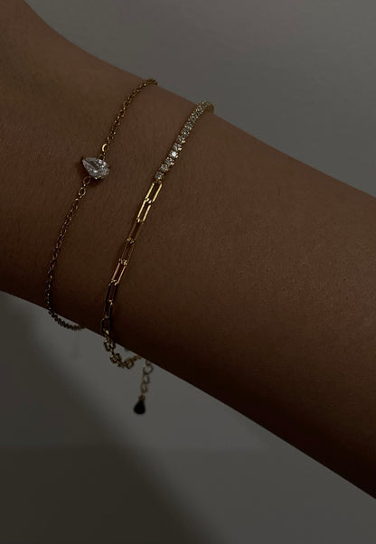 Tennis Link Bracelet - Gold