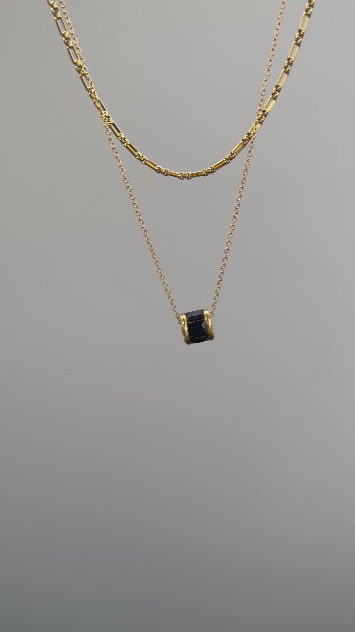 Facet Barrel Charm - Onyx